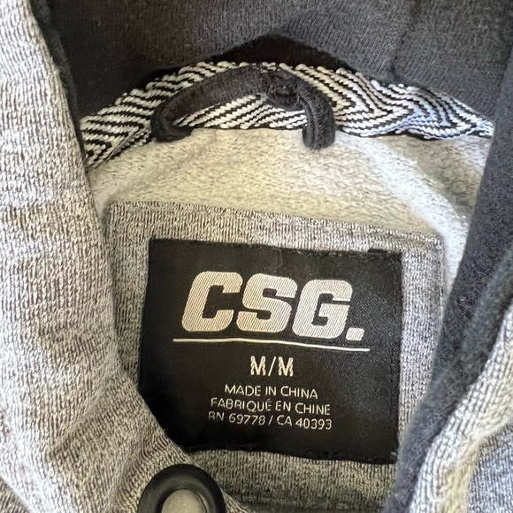 CSG Men‘s Gray & Lined Hoodie Sweatshirt Medium - Picture 4 of 8